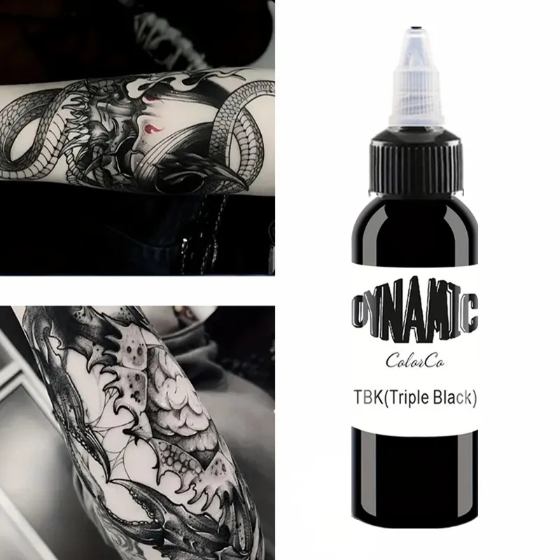 Tinta de Tatuaje Triple Black 1oz (30ml)/2oz (60ml)/3oz (90ml)/4oz (120ml) Pigmento Negro Concentrado, Suministros para Tatuajes