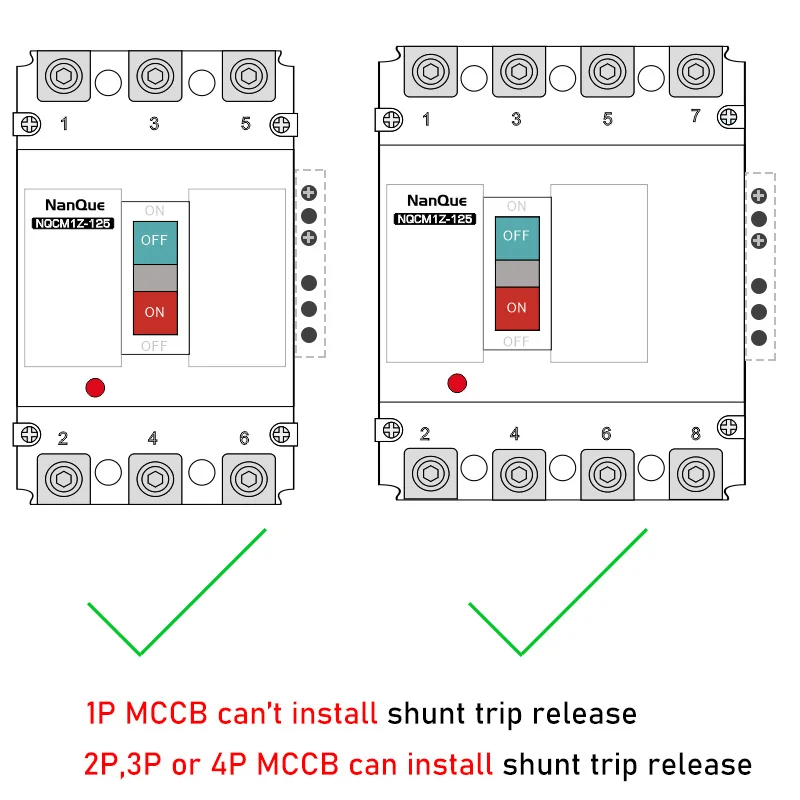 션트 트립 릴리즈, MCCB DC AC 24V 220V 110V 380V 전압 원격 제어 트리퍼 보조