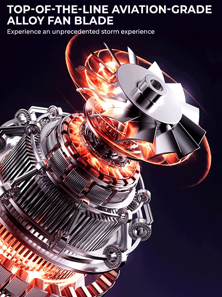 8000mAh Multipurpose Jet Fan Cordless Computer Cleaning Blower Tool Air Jet Blower 450000RPM Strong Blowing With Power Display