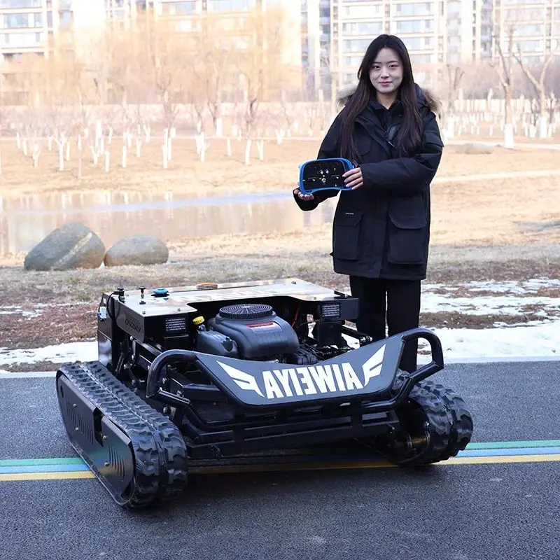 

Customized all-terrain tracked remote-controlled grass crusher, zero-rotation lawn mower, farm and garden weed remover