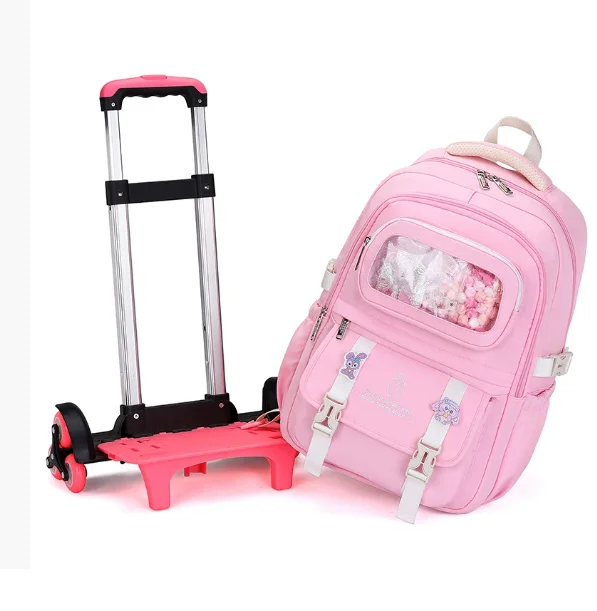 

School Wheeled Backpack for Girls Schoolbag with wheels Rolling Backpack for Kids Wheeled Backpack for Girls School Trolley Bag