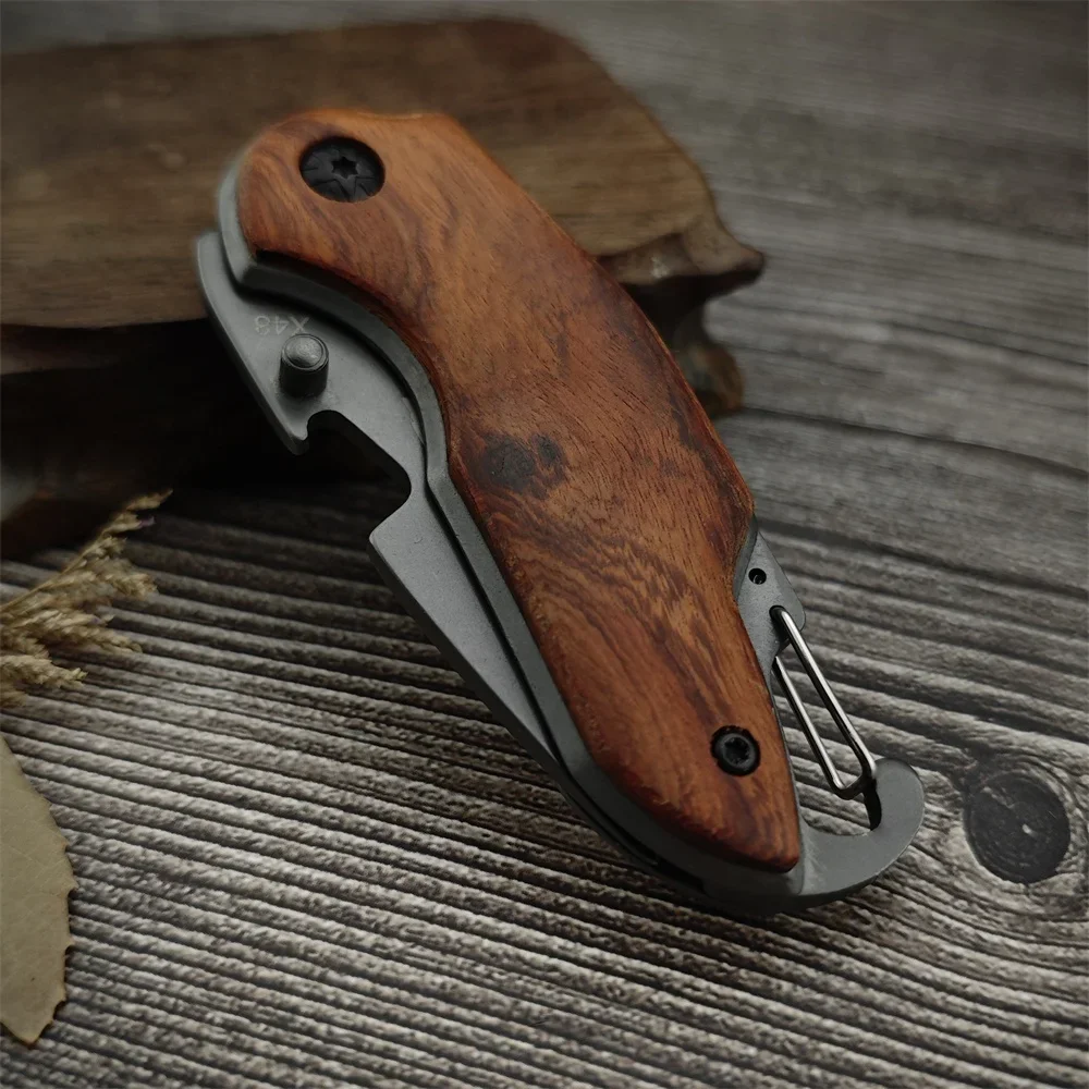 Folding Knife BK-X48 Knife 5Cr13Mov Blade Wood Handle Pocket Knife Outdoor High Quality Knife Survival Camping Hiking BBQ Tool