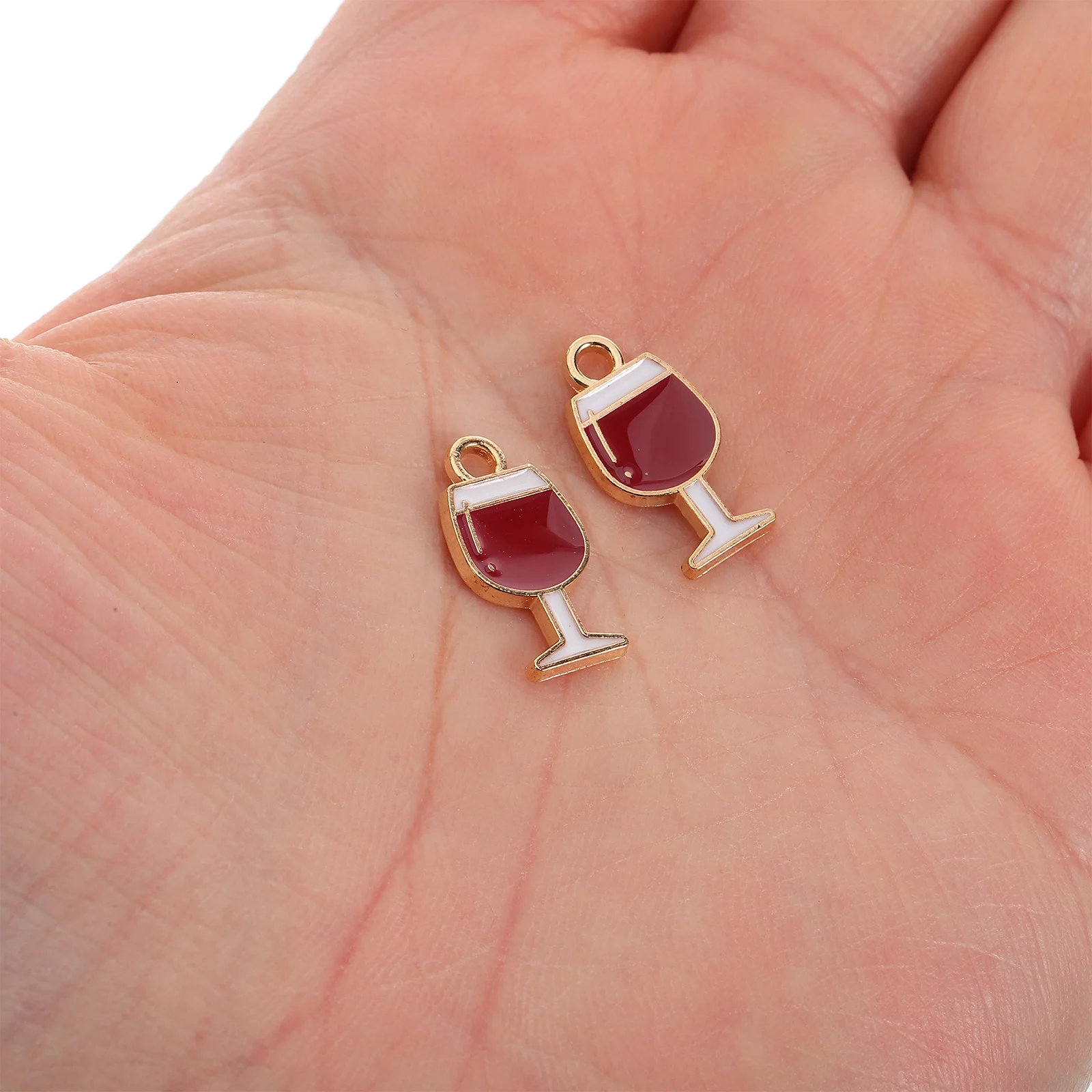 10 قطعة كأس النبيذ الزجاجي المعلقات سبائك الزنك DIY بها بنفسك مجوهرات سحر ل قلادة سوار أقراط صياغة مشروب النبيذ خمر #5