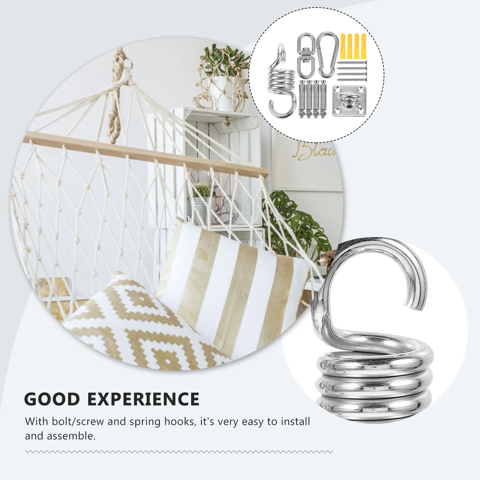 مجموعة واحدة من أدوات تثبيت الأرجوحة المتينة، مادة ممتازة، هيكل ثابت، لوازم تعليق متعددة الأغراض، ملحقات حلقة تسلق متأرجحة