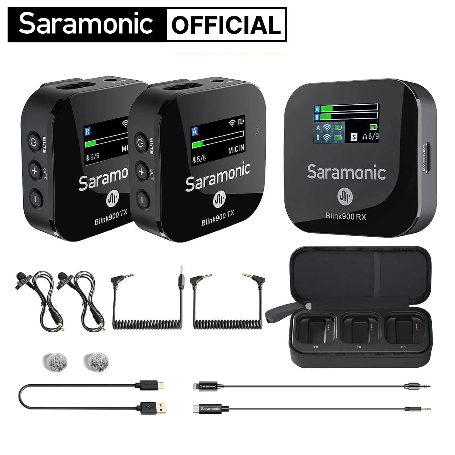 Saramonic Blink900 B2 Wireless Lavalier Lapel Microphone for iPhone Android Smartphone DSLR Cameras Youtube Recording Streaming