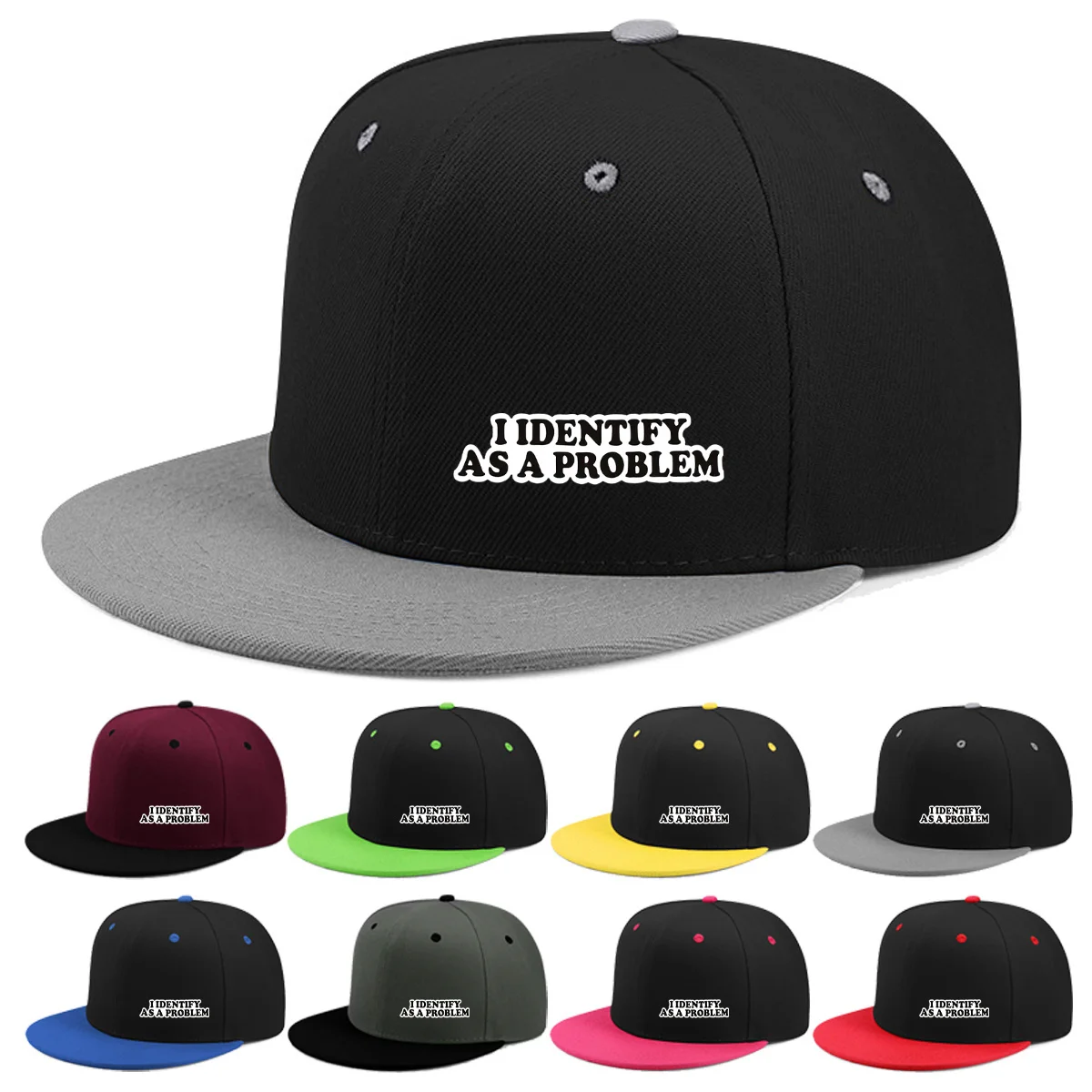 2D Flat - Adjustable Flat Bill Baseball Cap with 