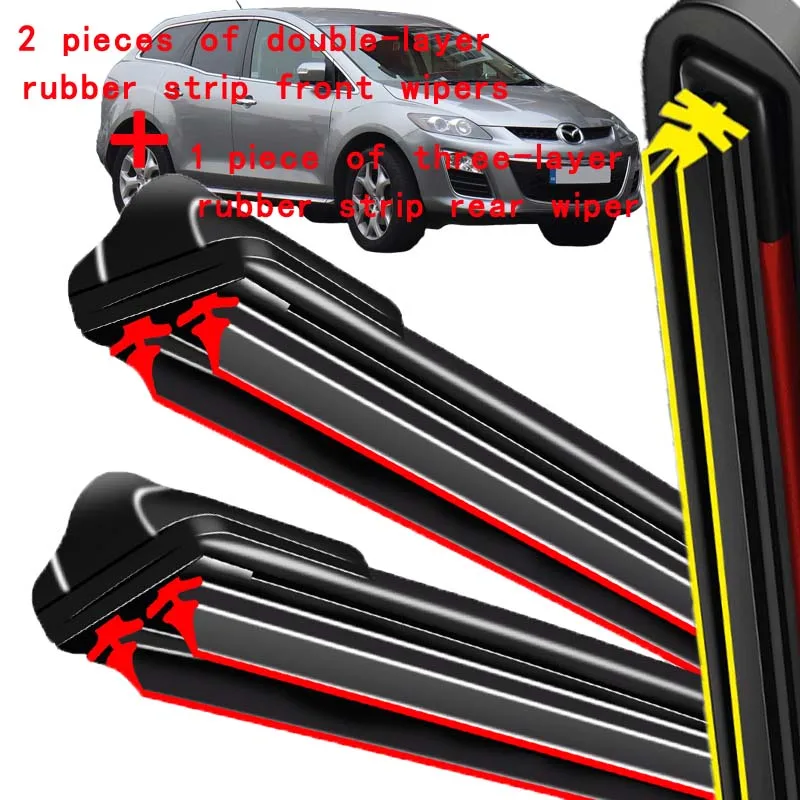 

For Mazda CX-7 CX7 ER 2006-2012 2007 2008 2009 Wiper Front & Rear Wiper Blades Windshield Windscreen Window Brushes 26"+17"+14"