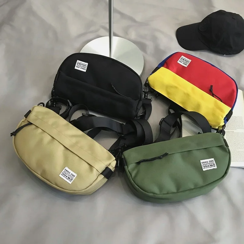 Bolso de hombro con forma de abanico para hombre, bandolera con forma de letra multicolor, Tik Tok con pecho diagonal