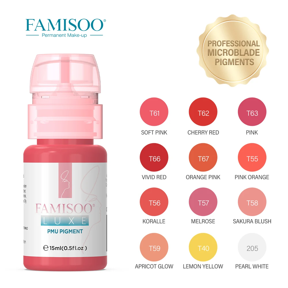 15ml Professional Tattoo Ink  Lip Blush Pigment Permanent Makeup Ink for Lips & Microblading, Long-Lasting Tattoo Color