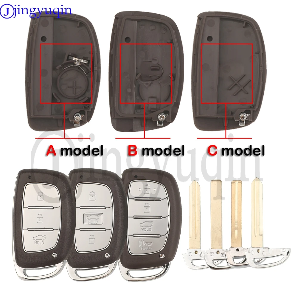 Jingyuqin Smart Car Remote Key Shell FOB For Hyundai Ioniq ELANTRA SOLARIS I30 IX35 Tucson 2013-2023 VA2/TOY48/HYN14/HYN14R