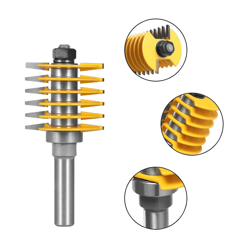 Brocas de enrutador de juntas de dedo ajustables, 2 dientes, 8MM, 12MM, 12,7 MM, fresas para carpintería, molino de extremo