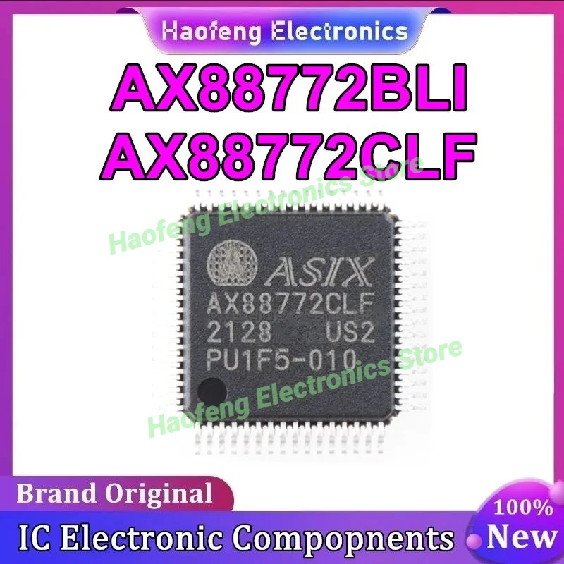 

5PCS AX88772 AX88772BLI AX88772CLF QFP-64 IC chipset New in stock