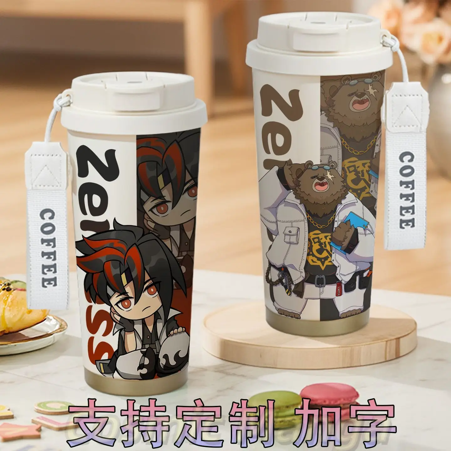 

Zenless Zone Zero Anton Ivanov Anime Thermos Cup Stainless Steel Straw Double Drink Large Capacity Coffee Cup Student Gift