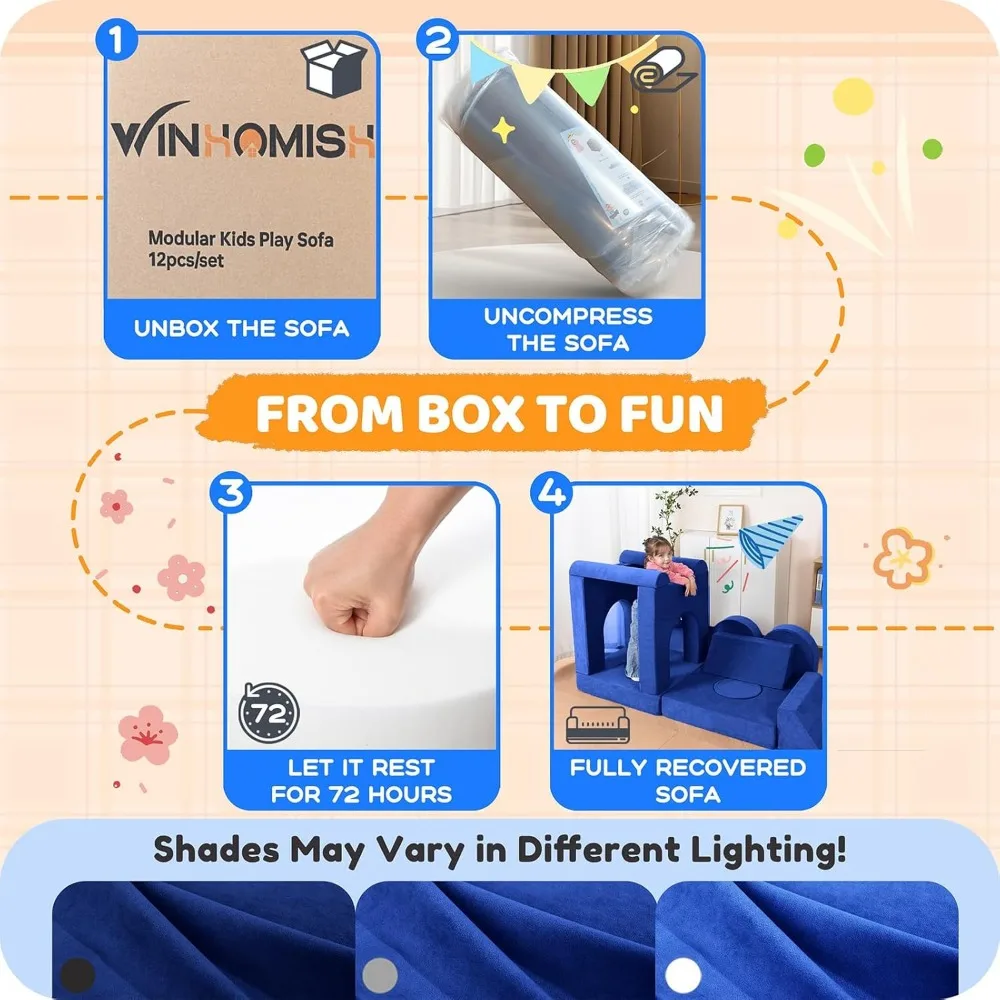 أريكة لعب إسفنجية معيارية للأطفال: ناعمة وآمنة ومريحة للأطفال الصغار الذين تتراوح أعمارهم بين 1-6 سنوات #4