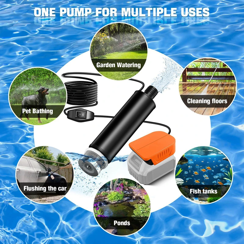 

Cordless oil/Water Sump Pump For Milwaukee/Makita 18V Battery Rain Barrel Water Transfer Pump,Electric Utility Pump for Garden