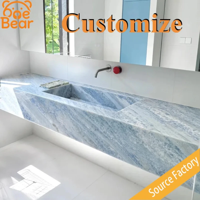 Any Size Custom Hydrophobic Coated Marble Sink Anti-water Stain Anti-fouling Wear Resistant Easy Care Commercial Toilet Basin