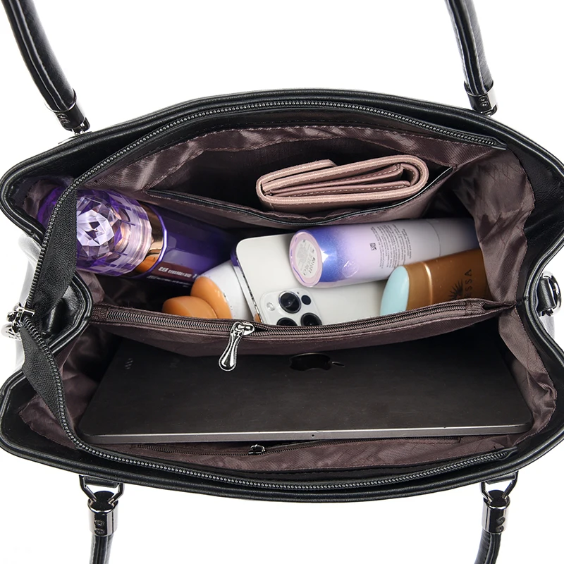 2024 modna damska torba designerska Crossbody o dużej pojemności damska jednokolorowa torba na ramię markowa miękka skórzana torba torebka damska