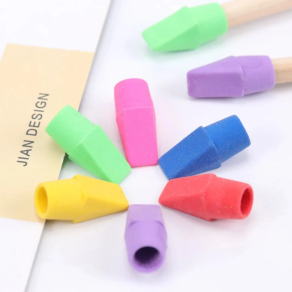 School Supplies Classroom for Kids Assorted Colors Student Eraser Caps Pencil Eraser Toppers Pencil Erasers Pencil Top Erasers