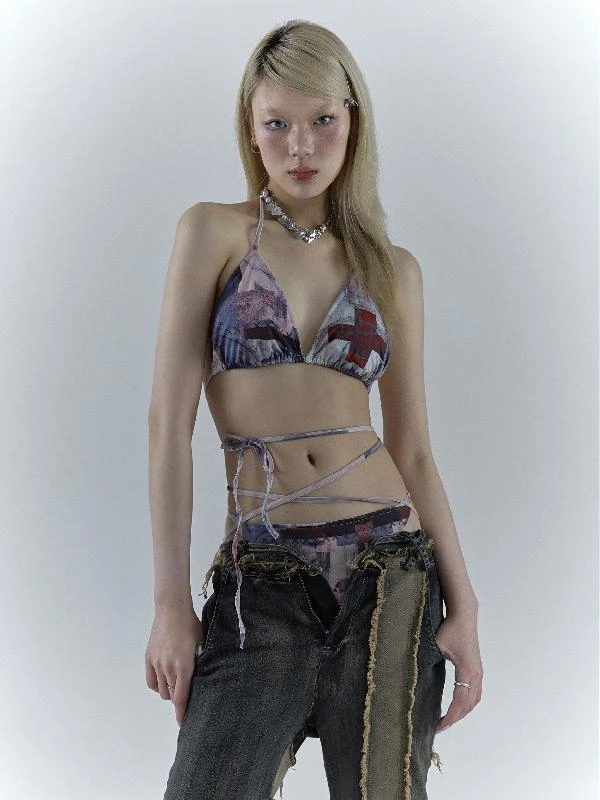 2025 مثير الدانتيل متابعة الربط خمر بيكيني مجموعات عطلة ملابس السباحة النساء ملابس الشاطئ نمط البيكينيات بحر ثوب السباحة