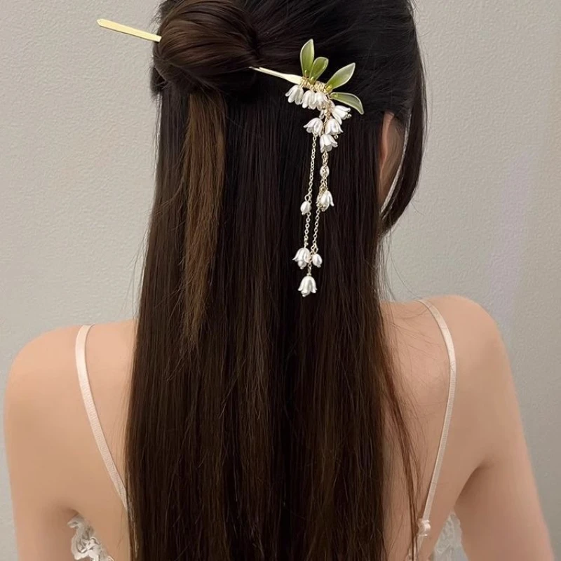 

Chinese Style Tassels Flower Hair Sticks Hair Clip for Women 2025 Ladies New Headwear Summer Autumn Female Hair Accessories