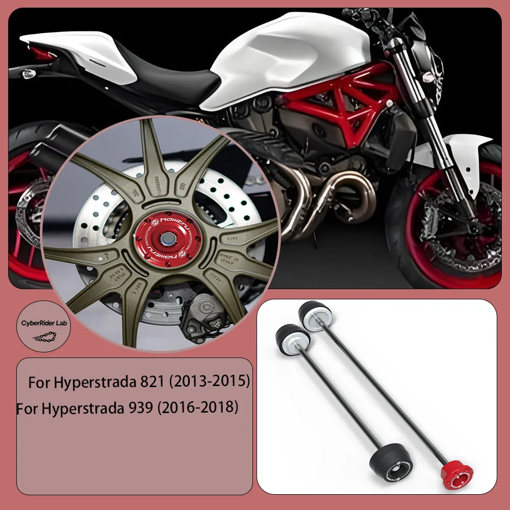 

For Ducati Hyperstrada 821 Wheel Spindle Crash Protection Guards (Front & Rear) - Motorcycle Anti-Crash Kit​​