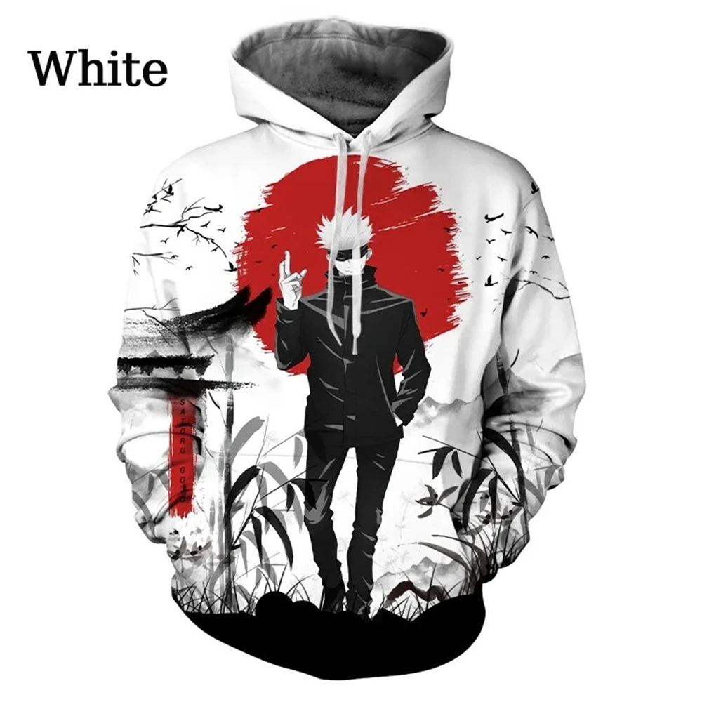 Anime Manga Jujutsu Kaisen Pattern felpa con cappuccio da uomo Satoru Gojo felpa con cappuccio da uomo con stampa 3D Pullover di moda nuovo abbigliamento da uomo