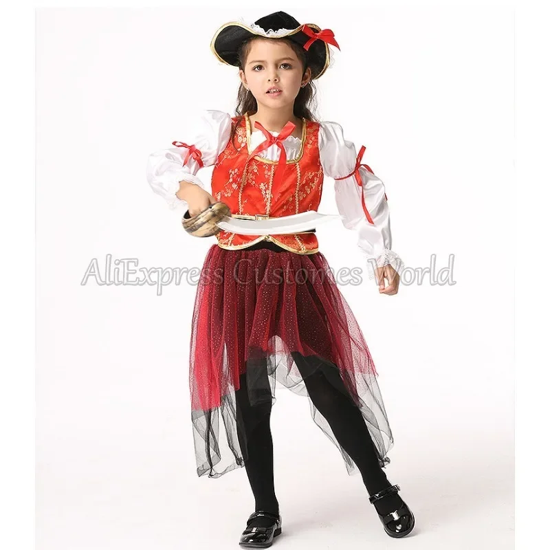 Pirate Costumes Girls Kindergarten Halloween Christmas Gift Party Cosplay Costume for Children Kids Clothes Performance