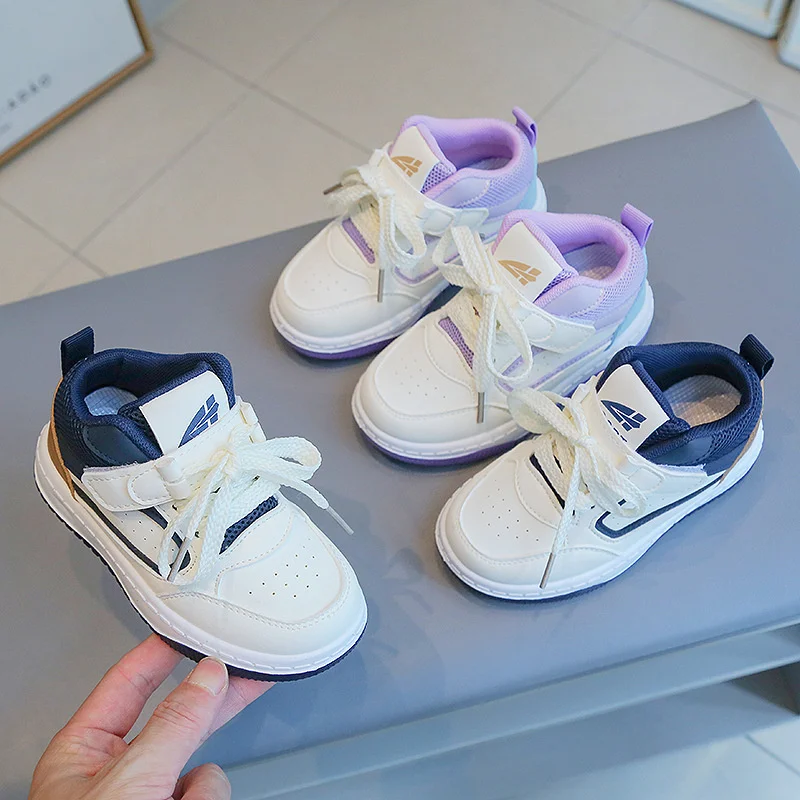 

2025 Kids' White Shoes Spring/Autumn New Boys' High-top Sneakers Girls' Soft Sole Casual Slip-on Baby Shoes