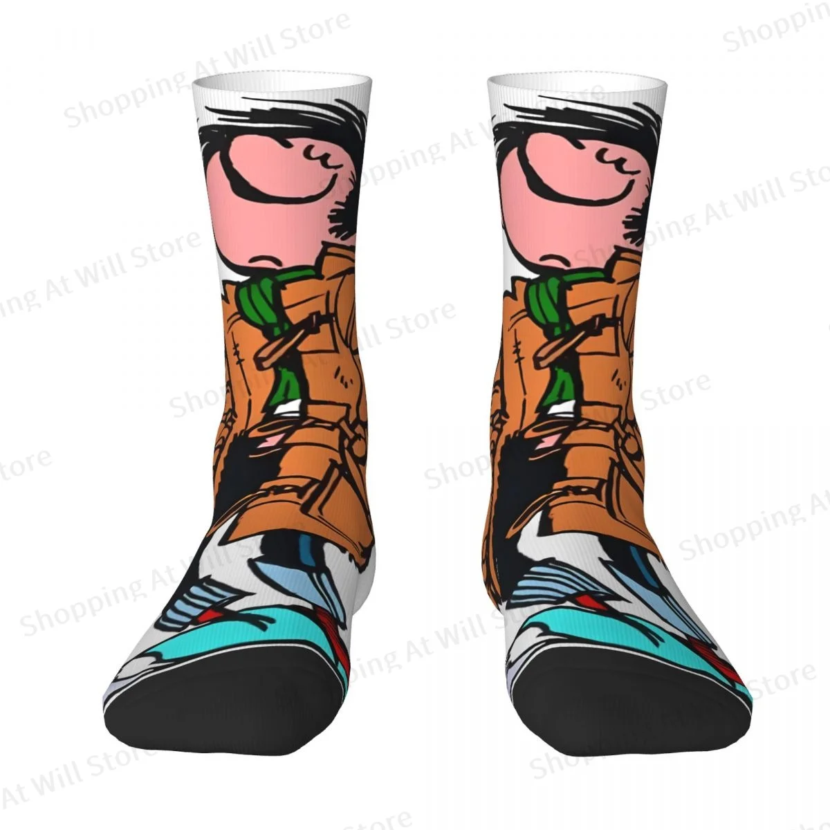 Gaston Lagaffe Unisex Winter Socks Warm Fun printing Socks Street Style Crazy Sock