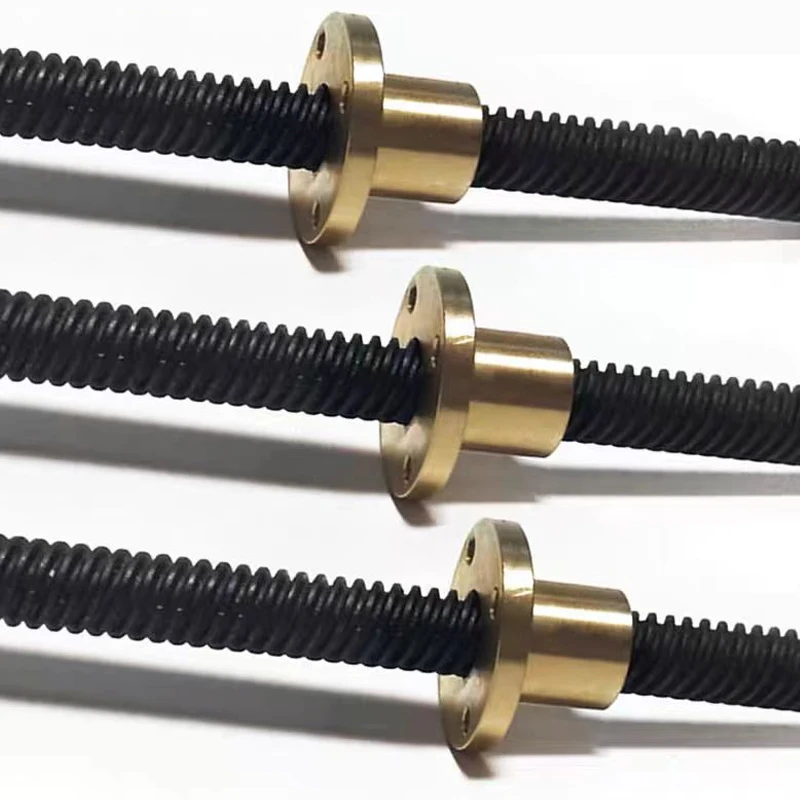 1PC T16 Lead Screw Pitch 4mm Lead 4mm 45# steel 100/200/300/400/500/550/600mm with Brass nut CNC 3D Printer Trapezoidal Rod