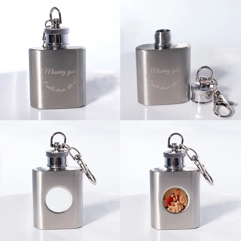 

10 шт./лот, пустой 1 унция, маленький кувшин для вина, брелок спереди, сублимационная задняя часть, пустые расходные материалы для лазерной гравировки