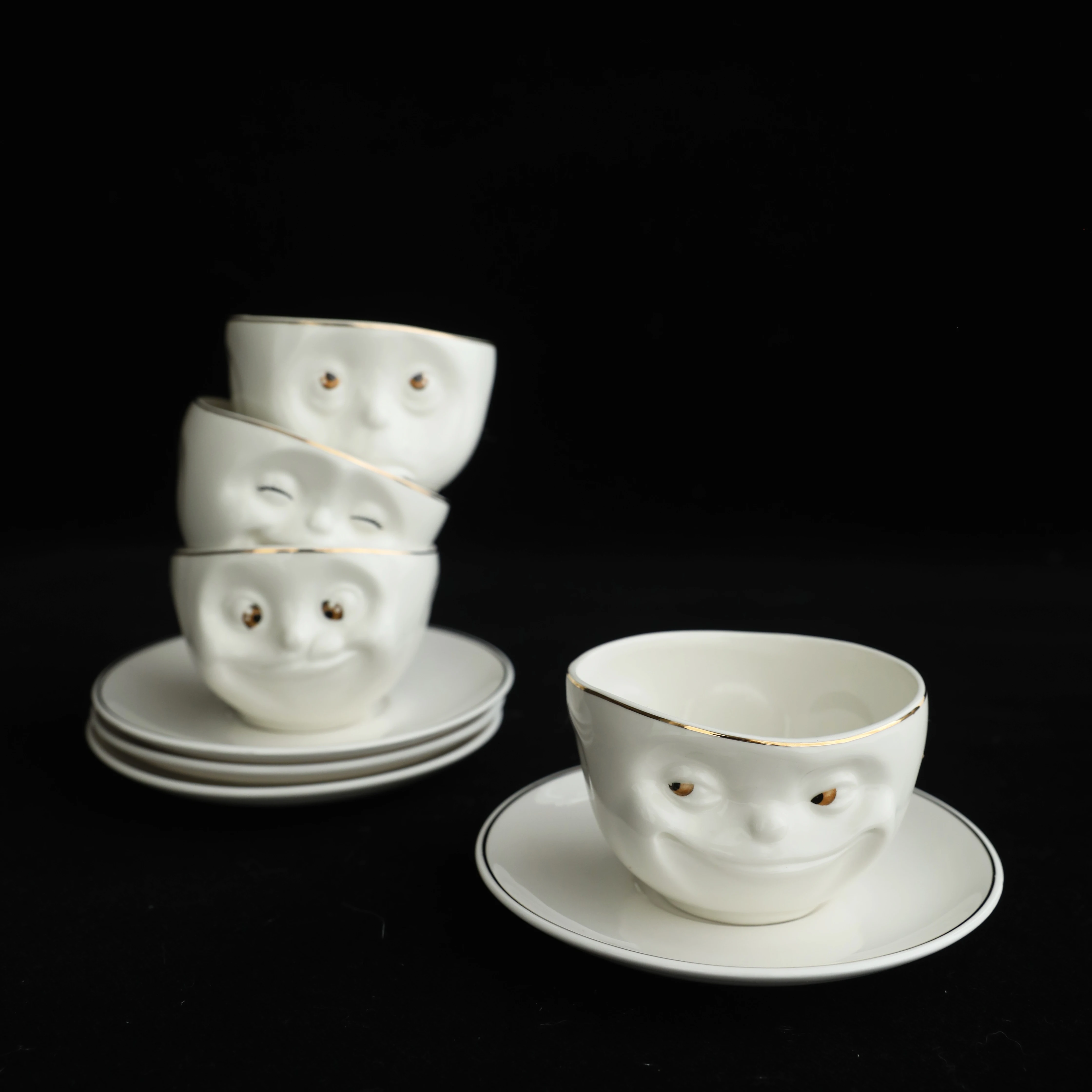 Stereoscopic 3D expression bag ceramic teapot teacup combination gift box