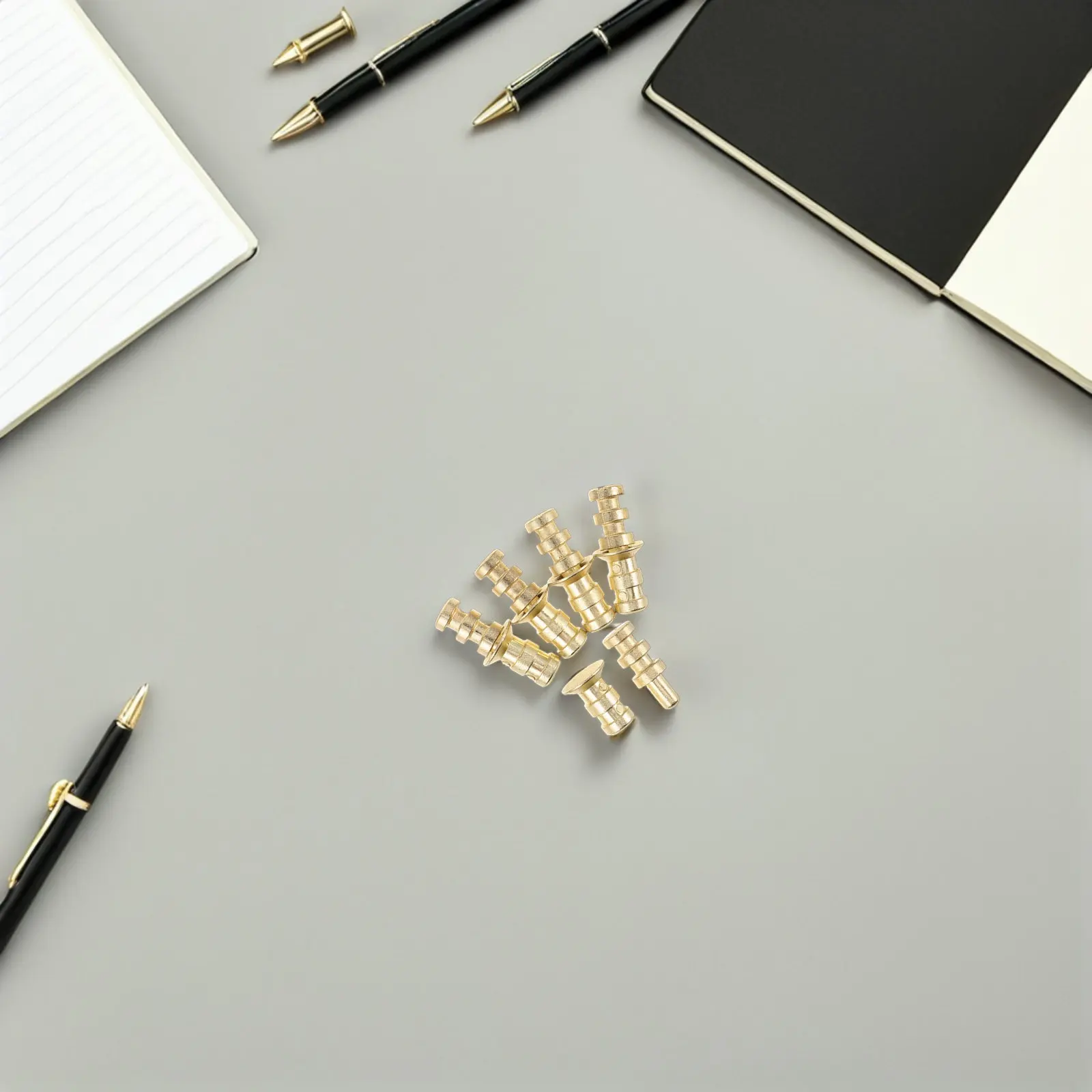 24Pcs Gold Metal Dowel Pins Table Bolt Sleeve Connector Shelf Support Pegs Furniture Alignment Pin Table Top Fastener DIY Desk