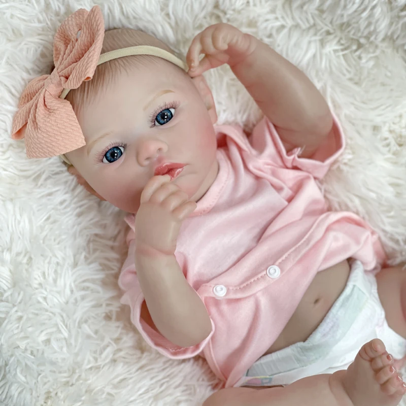 

48cm Reborn Meadow Bebe Girl Full Body Silicone Vinyl Dolls Collectible Lifelike Realistic Art Reborn Dolls Muñecas Reborn