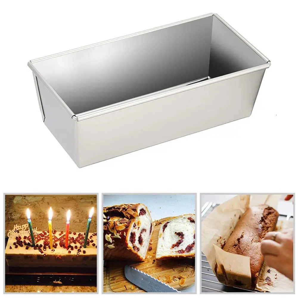 

Durable Creative Baking Pan Mold Stainless Steel Rectangular/Round Baking Mould DIY Non-stick Toast Cake Tray Pastry Utensil