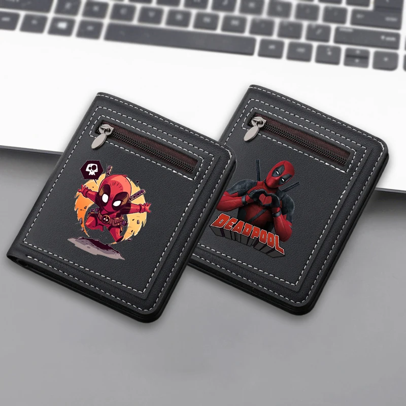 

Deadpool Men Wallet Zipper Coin Purse Bank Card Billfold Disney Movie Cartoon Driver License ID Cards Cover Woman Kids Xmas Gift