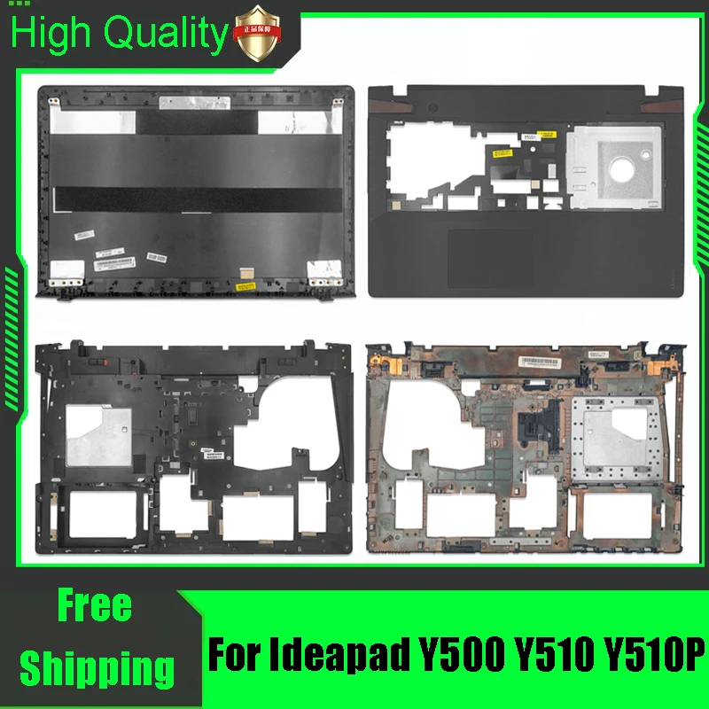 For Lenovo Ideapad Y500 Y510 Y510P  Laptop LCD Rear Lid Back Top Cover Palmrest Upper Bottom Base Case Housing Black AM0RR00040