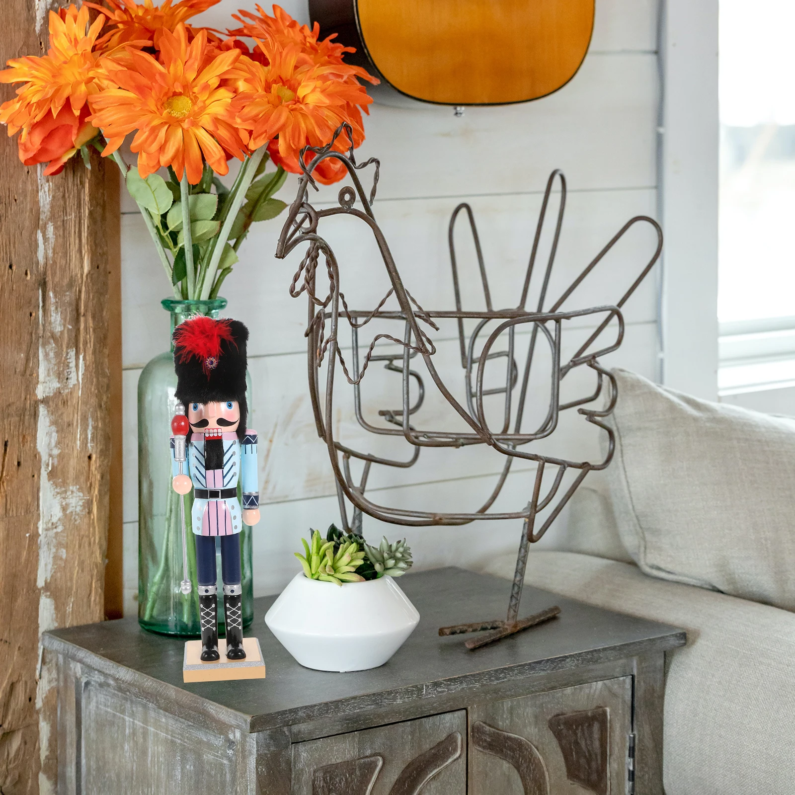 

Wooden Nutcracker Puppet Bright Hand Painted Festival Decor Home Office Party Gift Small Nutcracker Figures Nutcrackers