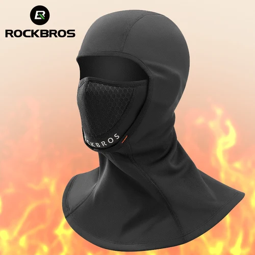 Imagen 1 del producto Pasamontañas de invierno ROCKBROS para mantener el calor máscara facial para ciclismo bufanda para motocicleta visera para casco de montar máscara deportiva transpirable a prueba de viento