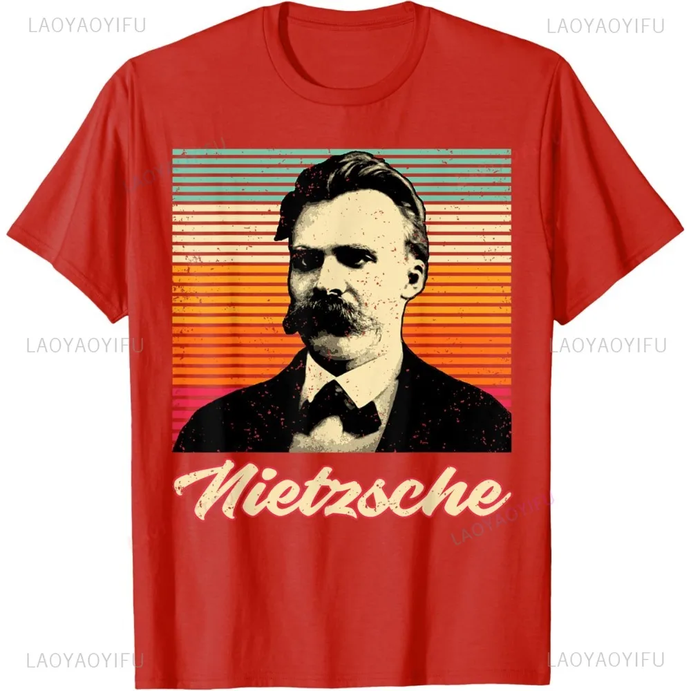 Reader E Lover Bookworms Philosophie Vintage Nietzsche T-Shirt Moda Casual Harajuku Streetwear Manica Corta O-Collo Uomo Tees-image