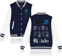Ado Blue Rose Varsity Jacket Hibana World Tour Merch Cosplay Women Men Fashion HipHop Sweatshirts