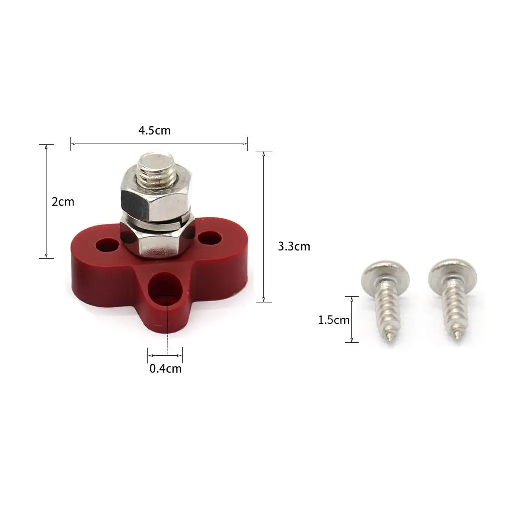 

Insulated Terminal Stud Red Nylon Power Distribution Block Single Stud Terminal Busbar for Boat Car Truck RV