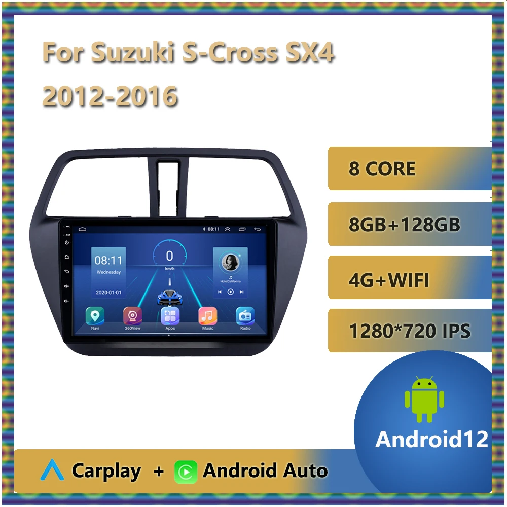 

2 Din Car Radio For Suzuki S-Cross SX4 2012 - 2016 Android Auto Autoradio Multimedia DVD Stereo Player Head Unit Bluetooth OBDII