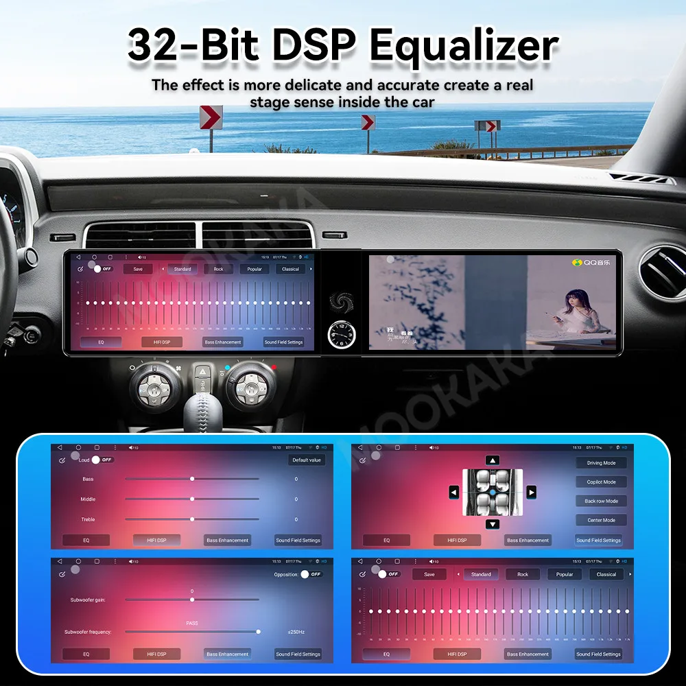 Android 13 Dual 12.3 Inch Triple Screen For Chevrolet Camaro 2010-2015 Auto Stereo Radio Car Multimedia Player GPS CarPlay DSP