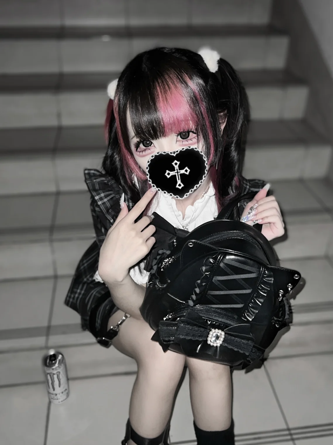 Japanese Mine Style Mass-Produced Lace Stitching Diamond Bow Ruffles Cat Ear Pu Sweet Cute Lolita Kawaii Zipper Backpack Women