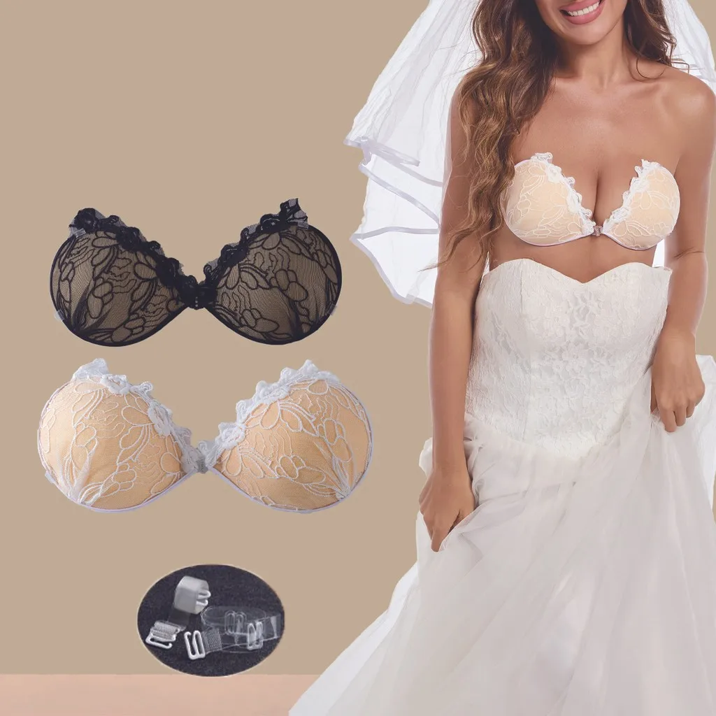 

Palm cup thickened lace embroidered chest stickers sexy wedding photography small chest gathered invisible