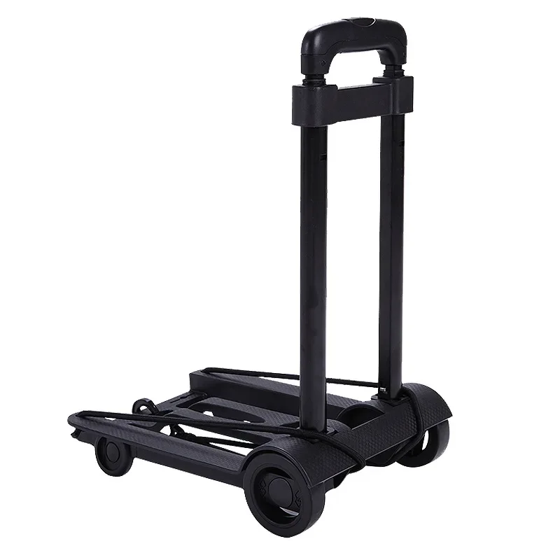 Iron pipe 2-wheel folding luggage cart Home grocery shopping cart trolley  Light shopping cart Hand-pulled truck