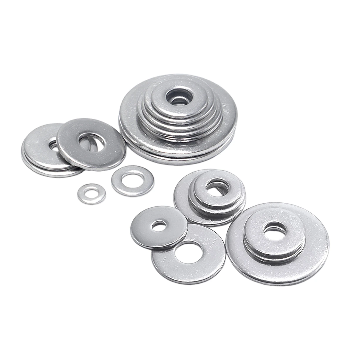 20/50PCS 304 Guarnizione Rondella In Acciaio Inox M1.6 M2 M2.5 M3 M3.5 M4 M5 M6 M8 M10 Addensato Rondella Piatta Rondella di Metallo Piatto di Metallo