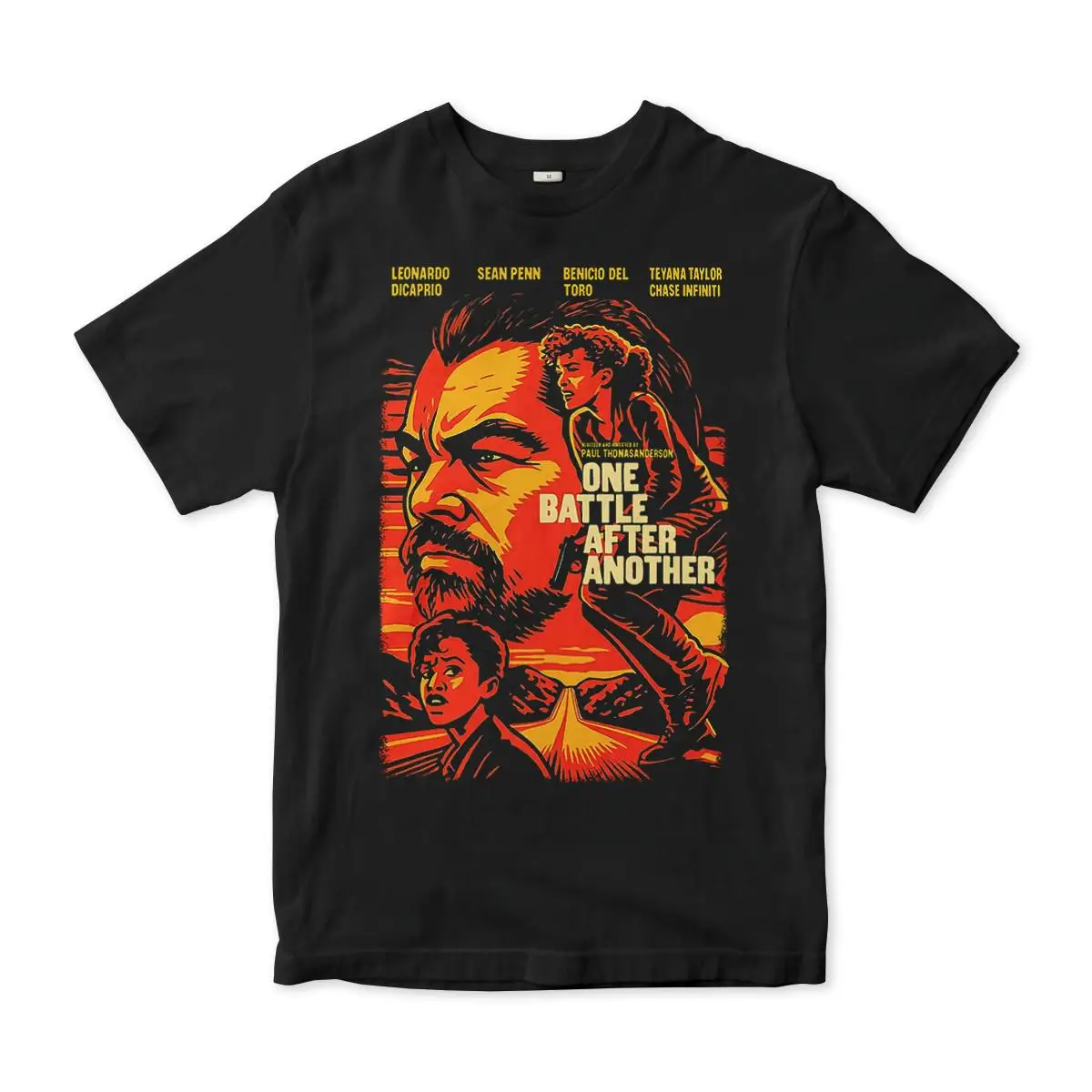 One Battle After Another Artr Printed T-shirt Men's Women's Movie Pattern Top Spring/Summer Pure Cotton Short Sleeve T-shirt