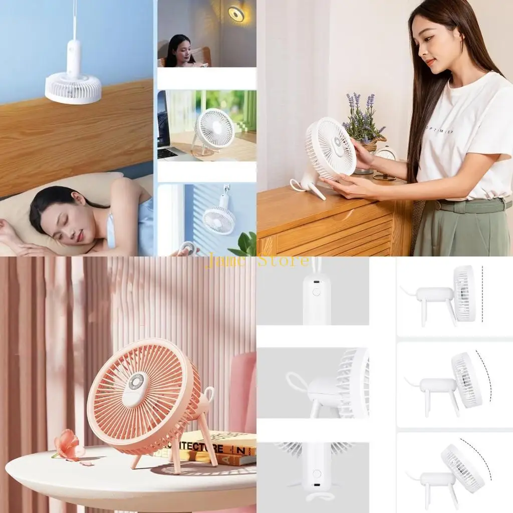 

LX0B Портативный USB-мини-вентилятор для зарядки Бесшумный охлаждающий вентилятор Воздушный охладитель 4-скоростной регулируемый